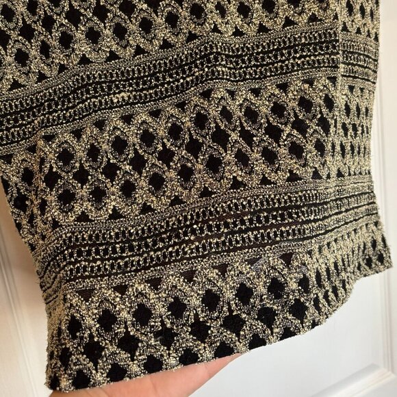 Vintage Black & Tan Textured Knit Top Size XL - Picture 8 of 8